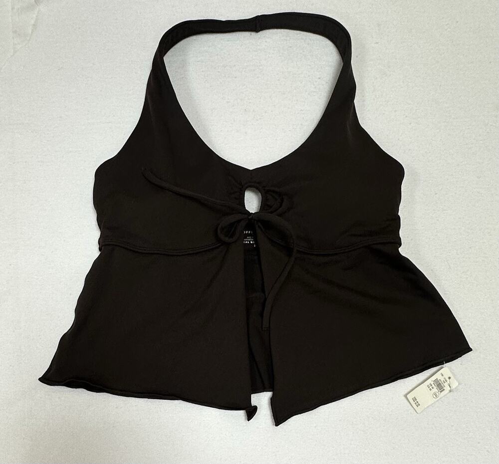 OFFLINE By Aerie Women's Halter Tank Top Keyhole Brown Padded Medium NWT Beachy